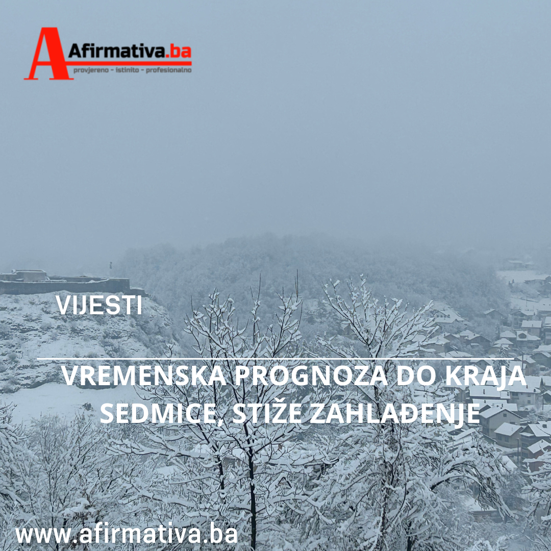 VREMENSKA PROGNOZA DO KRAJA SEDMICE, STIŽE ZAHLAĐENJE